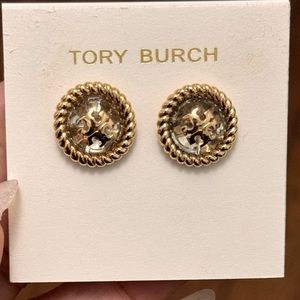 New Tory Burch Rope Logo Resin Earrings